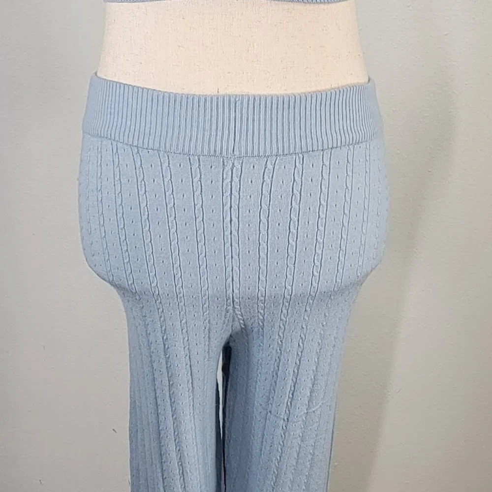 FREE PEOPLE INTIMATELY morning light set pajama knit Sz S NEW - Picture 4 of 9